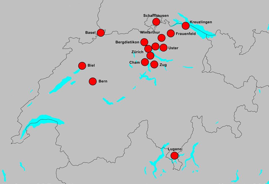 Sedi delle aziende socie SÜV in Svizzera
